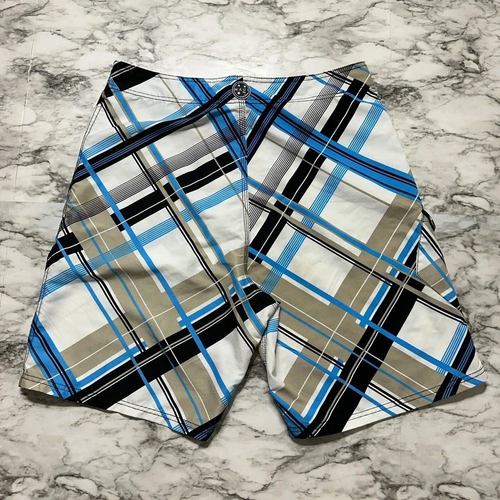 Maui and Sons Men's Swim Trunks Board Shorts Size‎ 34 Multicolor Striped